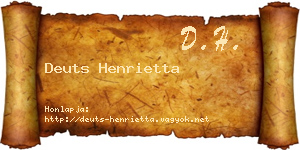 Deuts Henrietta névjegykártya